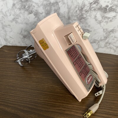 Vtg Pastel PINK Handheld Mixmaster Sunbeam Tested  Clean MCM Retro Kitchen