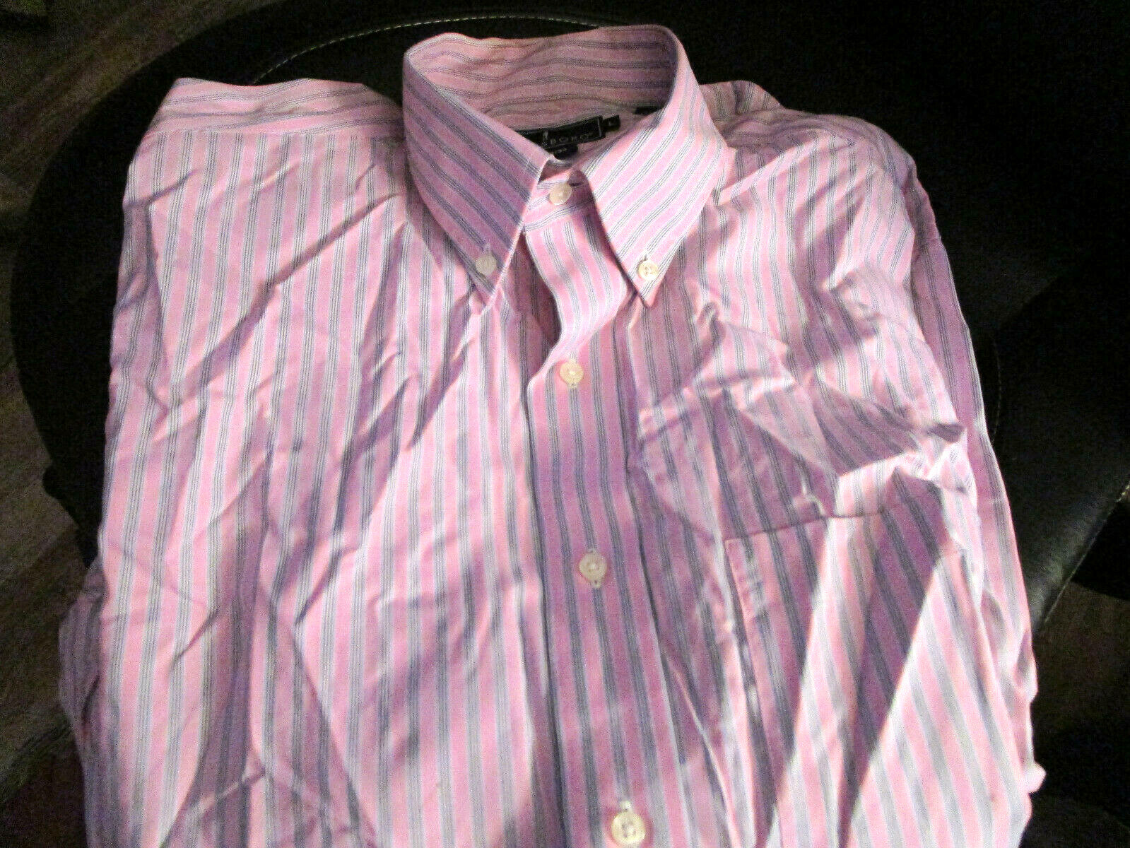 NWT MENS LANESBORO NO IRON SPORT/ DRESS SHIRT PINK STRIPE 16 32/33 eBay