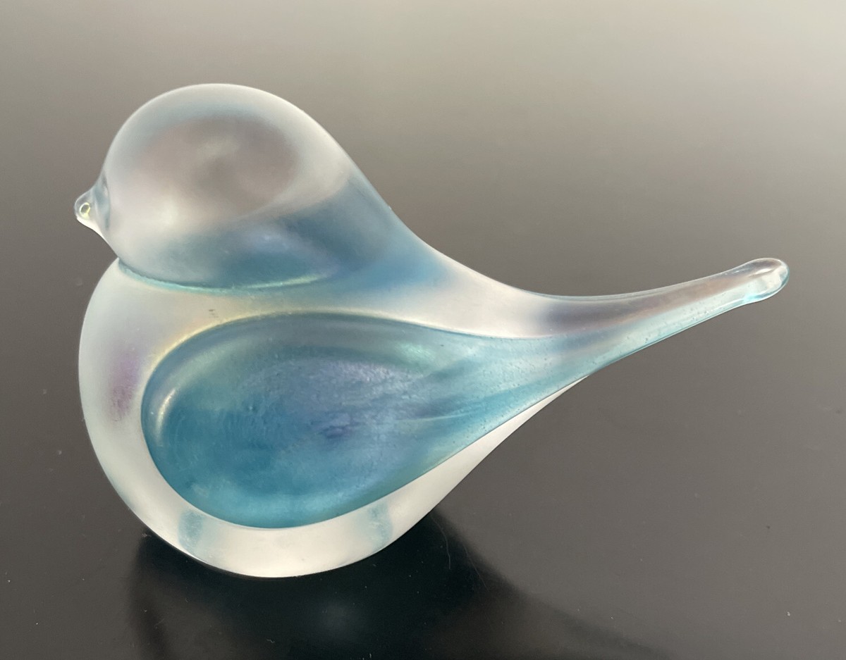 Zellique Studio Art Glass Iridescent Bird With Heart Joseph Morel