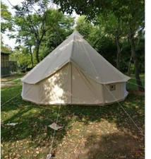 US Canvas Bell Tent 6M Glamping Camping Bell Tent Waterproof Yurts Large Outdoor