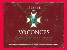 VR61 Etiquette Côtes du Rhône CAIRANNE RÉSERVE DES VOCONCES 1978 CAVE DesCOTEAUX