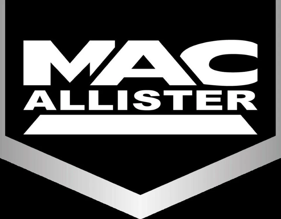 MacAllister Mower Sticker Decal Vinyl Label 123mm x 95mm Self-Adhesive