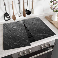 Set 2 Glass Chopping Board Stone Marble Slate Ceramic Oven Cover Kitchen Cutting