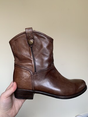 NEW Alberto Fasciani Evita 501 Vintage brown ankle boots sz 37 Riding Boots Heel