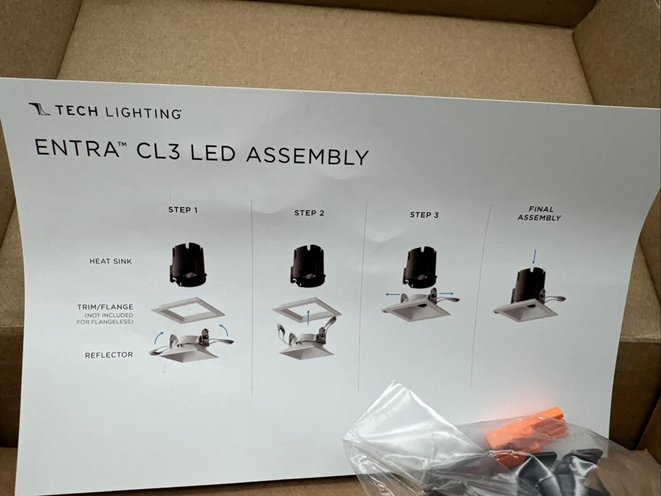 Tech Lighting Entra CL3 LED FIXTURE ENCL3SLD-WD31W Square, ENCL3 SQ NF 9WD W - Image 4 of 4