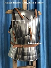 Italian Cuirass 14th 15th Century Medieval Breastplate Back Plate Cosplay Armor