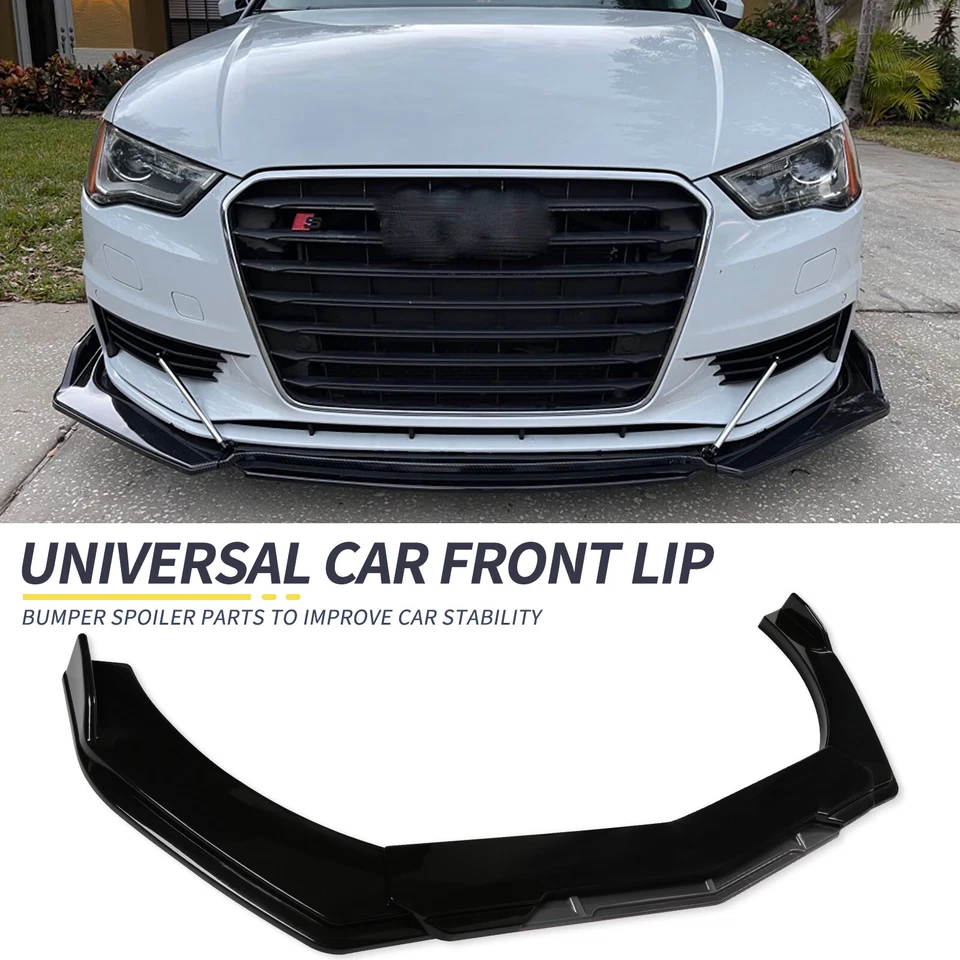 Kit de carrocería de alerón divisor de labios parachoques delantero brillante para Chevrolet Silverado 1500 SS Foto 4 de 4