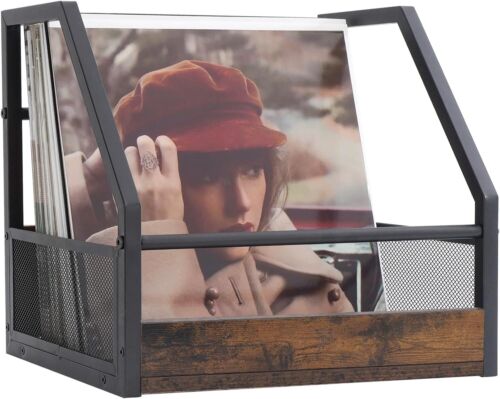 Vinyl Record Storage, Holder Wall Mount, Stackable Brown