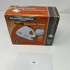 Proctor Silex 62509RY 5-Speed Hand Mixer White Bowl Rest  New