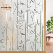 Rabbitgoo Frosted Window Privacy Film Bamboo Static Cling Film Home Decorative