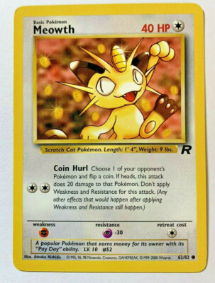 MEOWTH - Team Rocket Set - 62/82 - Common - Pokemon Card