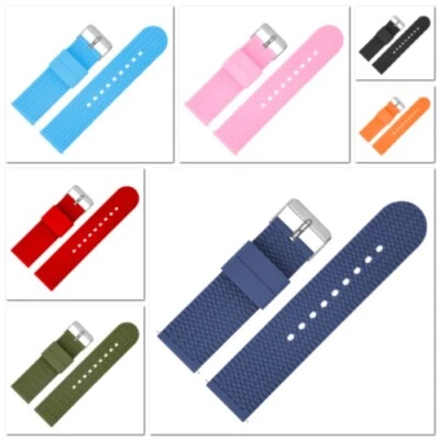 Bracelet de montre bracelet silicone pneu caoutchouc 18 mm 20 mm 22 mm 24 mm sport libération rapide Royaume-Uni - Photo 1/2