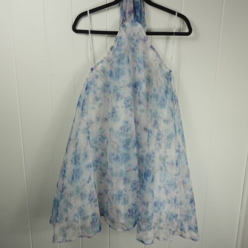 Lulus Womens Dress Floral Organza Halter Shift Mini X-Large