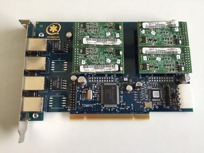 tdm410 Digium - 4 Port Analogkarte - Asterisk PBX -  vier S110M-Module 