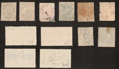 Norway Mixed Lot of 12 Stamps, Sc# 4, 5, 8, 19, 27, 38a, 62, 63, O11-O13, O18 - Picture 2 of 2