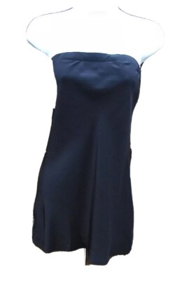 LEVEL RED SOLID BLACK RAYON CASUAL SLEEVELESS TOP ALINE BOTTOM BLOUSE TOP L NEW