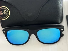 NEW Ray-Ban RB2132 NEW WAYFARER 622/17 3N Blue Mirror 55mm Sunglasses