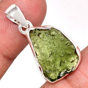 Genuine-Czech-Moldavite-925-Sterling-Silver-Pendant-Jewelry-MLDP2220