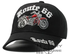 Route 66 signs Road Black Hat Ball Cap USA Headwear
