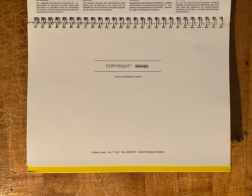 Ferrari 512 TR | Owners Manual | (711/92) | USA Version | 1993 M.Y. | Original - Picture 5 of 6