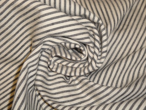 Diamond Textiles Black Cream Stripe Woven Cotton Homespun Sewing Fabric - Picture 7 of 9