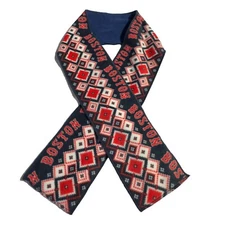 Blue Boston Red Plaid Reversible Scarf Wrap 58” x 6”