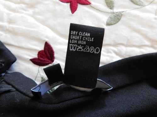 Etcetera Size 10 Black 3/4 Sleeve Collar Stretch Ponte Lined Dress V Back V-neck - Picture 7 of 8