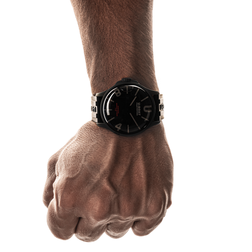 Nuevo reloj para hombres U-Boat Darkmoon 44 mm BK NEGRO CURVADO PVD banda de goma 9544 - Imagen 4 de 4