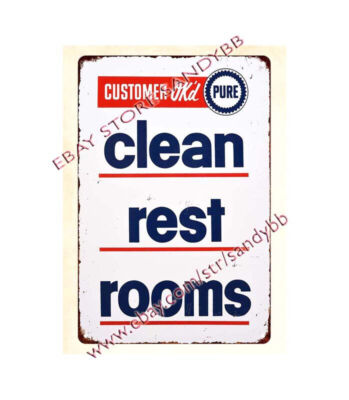 Pure Clean Rest Room metal tin sign garage shop wall hanging