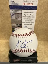 NOMAR MAZARA TEXAS RANGERS    SIGNED  AUTO  M.L. BASEBALL JSA SD18720