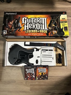 Guitar Hero 3 Bundle PS2 Original Box COMPLETE & TESTED guitar, dongle, 2 games