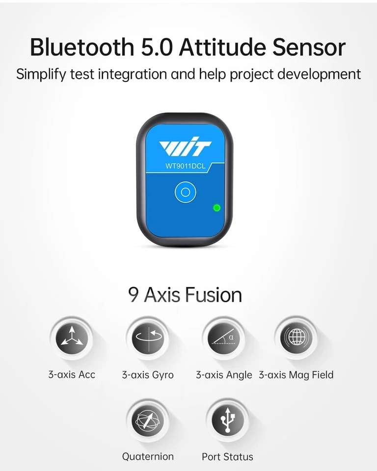 Compact Bluetooth 5.0 IMU Sensor - 3-Axis & 9-Axis Accuracy for Arduino Projects - Image 4 of 4