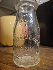 Original Vintage Greenbrier Resort Hotel Glass 5 3/8" Milk Bottle Nice Vase