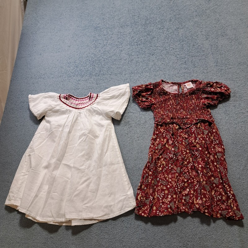 Lilou Mini Dress Girls Size 4 Multi Floral Print Flared Short Sleeve Pullover