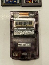 Nintendo Game Boy Color Handheld System - Atomic Purple tested works (NO SOUND)