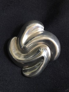 Vntg Abstract Swirl Modernist Sterling Silver 925 Pendant Or Brooch 25 Grams