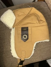 Stetson Bomber  Aviator Trapper Canvas Winter Hat Beige Tan Medium