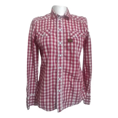 Chemise femme G-STAR RAW coton rouge blanc à carreaux manches longues TAILLE M - Photo 1/4