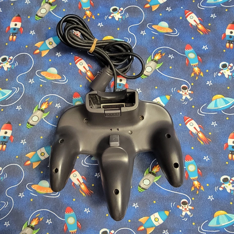 Nintendo 64 Solid Black Controller NUS-005 Official N64 OEM Tested Good Stick - Image 2 of 2