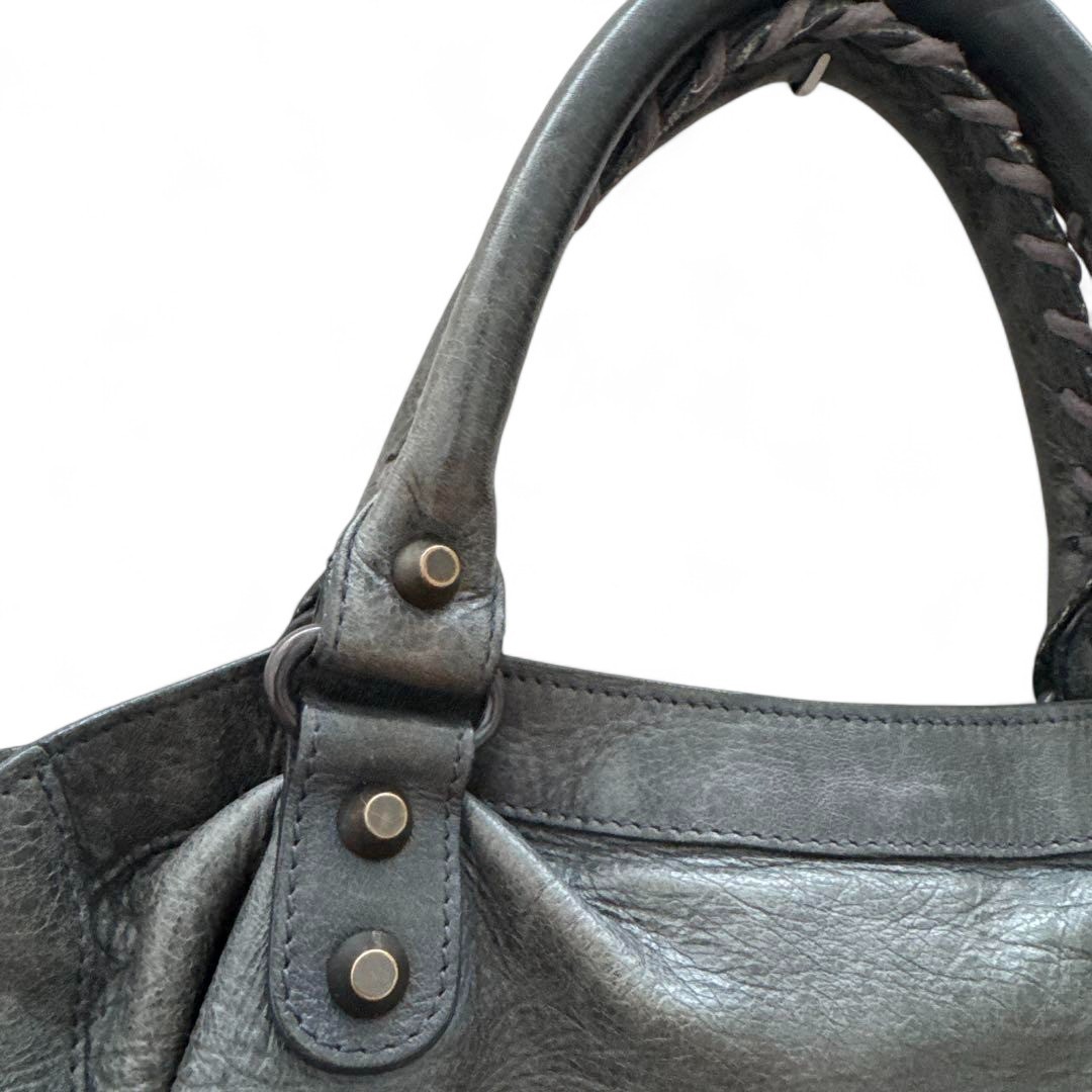 BALENCIAGA City 115748 Black Leather 2Way Shoulder Bag