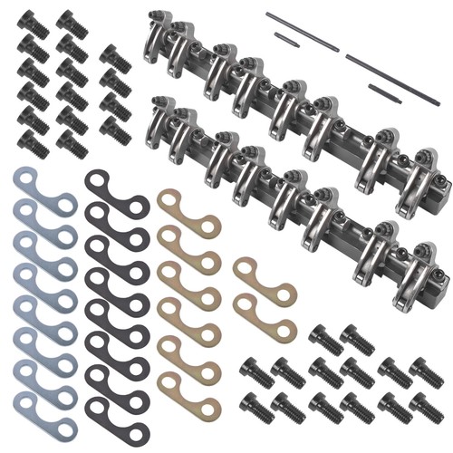 Stainless Steel 1.5 Ratio Shaft Mount Roller Rocker Arms Set for Chevy SBC 350 - Foto 3 di 12