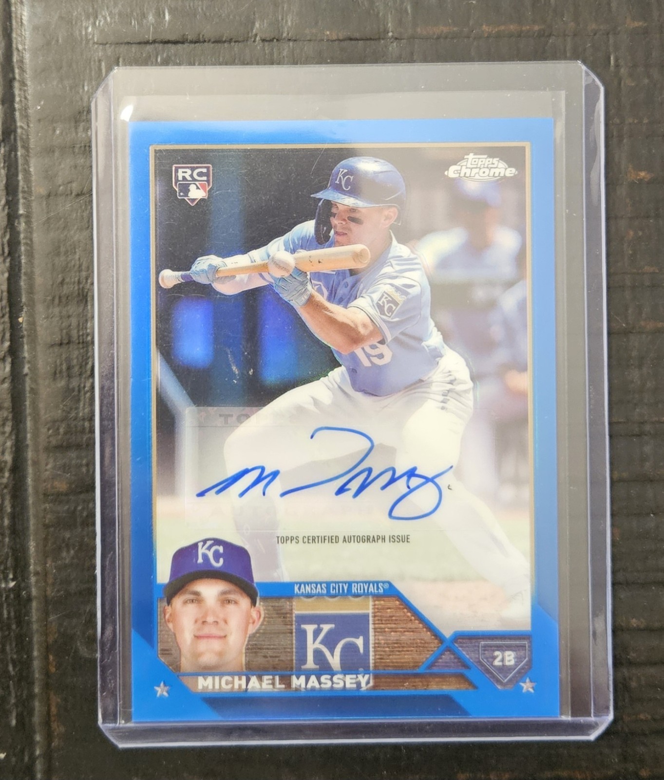 2023 Topps Chrome - Rookie Autographs Michael Massey #RA-MM Blue Refractor /150