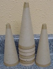 Empty 7" Cardboard Cones Lot 9 Decorate with Fabric Beads from crochet thread