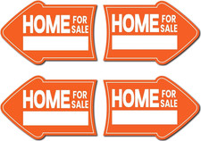 Pack of 4 Home for Sale Sign with Stakes - 12X8 Inch Double Sided Home for Sale