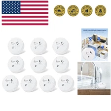 2 Pack Water Leak Detectors, 100dB Water Sensor Alarms Flood Detector for Bas...