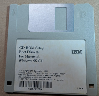 IBM Microsoft Windows 95 Setup Boot Diskette für CD-ROM 1997 GETESTET