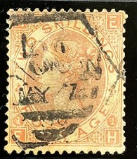 GB QV 2/- brown SG121. Good used, re-perf, small repair