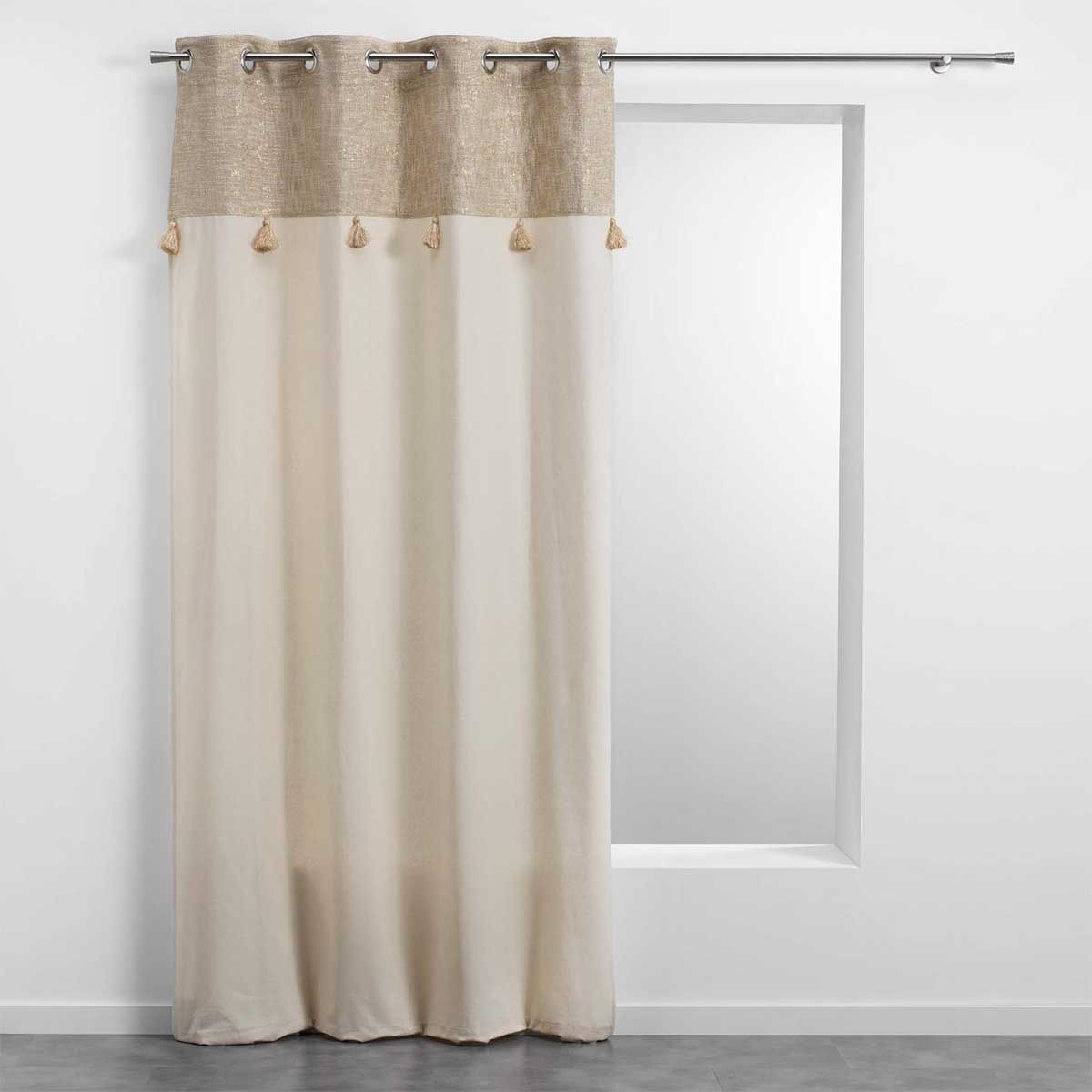 Rideau à œillets Sultan 140x240 cm naturel en coton tissé