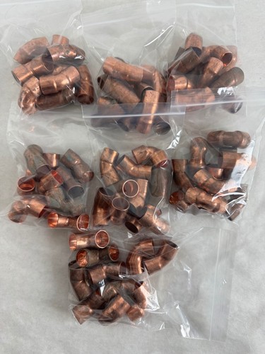 Copper Pipe Fittings 45 Degree Elbow 1/2" Inch - Lot of 10