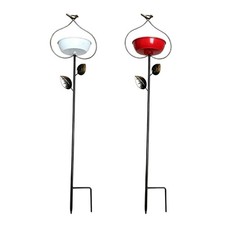 Elegant Birdbath Stake for Garden and Homes Encourages Wildlife Interaction